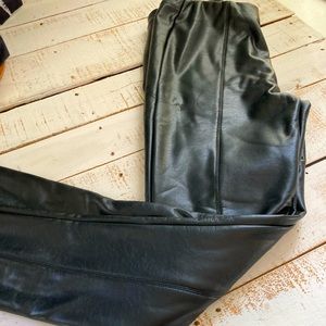 COMME Fleece lined Leather Looking Leggings